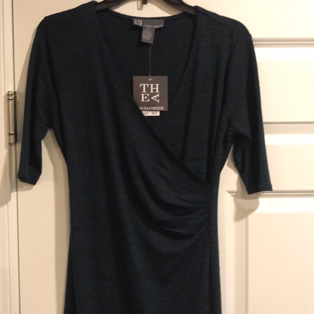 Chelsea & Theodore faux wrap dress